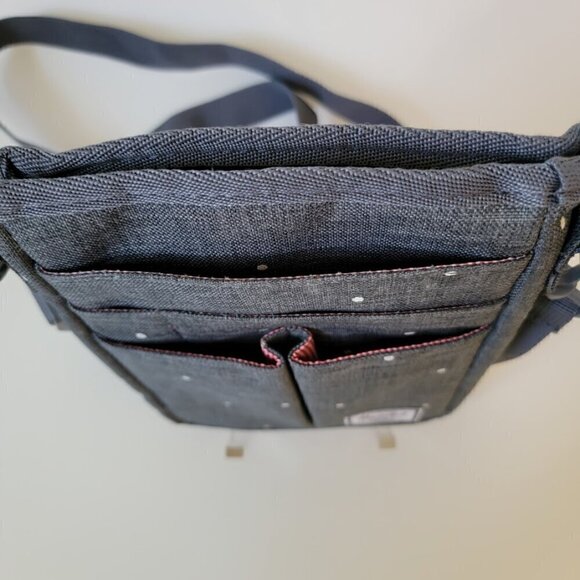 Herschel Pender Unisex Crossbody Bag - Gray with White Polka Dots - Picture 8 of 12